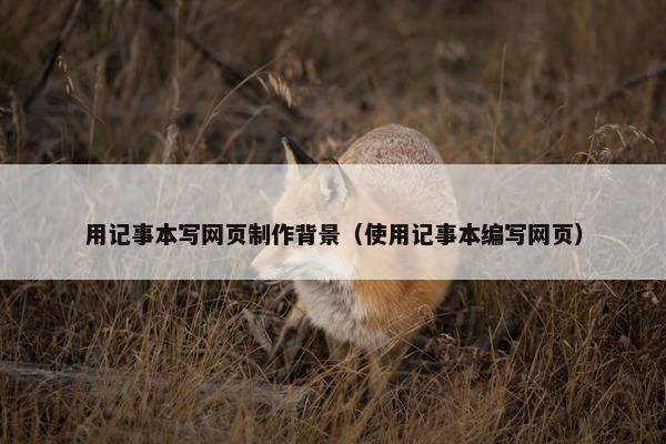 用记事本写网页制作背景（使用记事本编写网页）