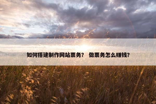 如何搭建制作网站票务？ 做票务怎么赚钱？