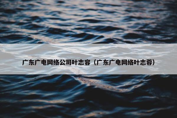 广东广电网络公司叶志容（广东广电网络叶志蓉）