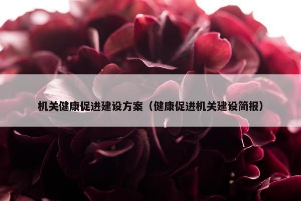 机关健康促进建设方案（健康促进机关建设简报）