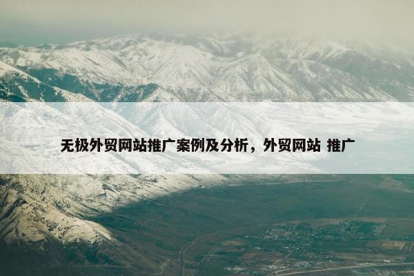 无极外贸网站推广案例及分析，外贸网站 推广