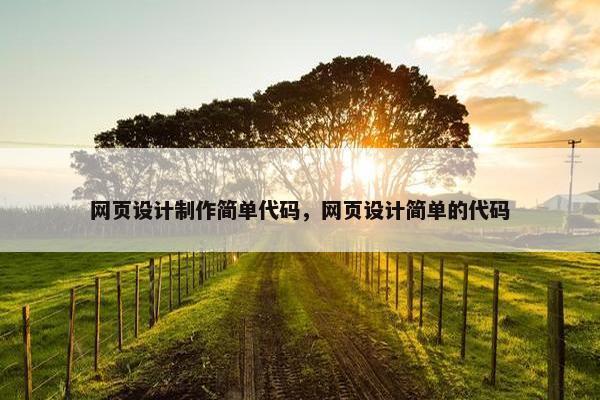 网页设计制作简单代码，网页设计简单的代码
