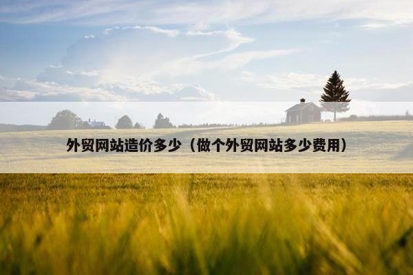 外贸网站造价多少（做个外贸网站多少费用）