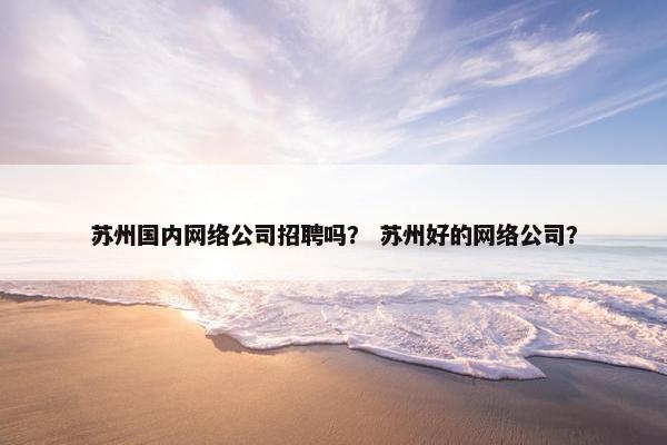 苏州国内网络公司招聘吗？ 苏州好的网络公司？