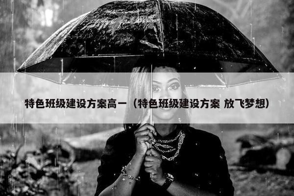 特色班级建设方案高一（特色班级建设方案 放飞梦想）