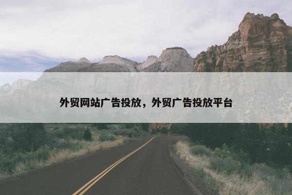 外贸网站广告投放，外贸广告投放平台