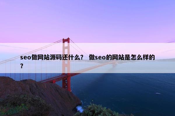 seo做网站源码还什么？ 做seo的网站是怎么样的？
