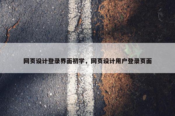 网页设计登录界面初学，网页设计用户登录页面