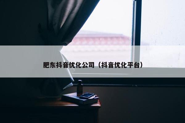 肥东抖音优化公司（抖音优化平台）