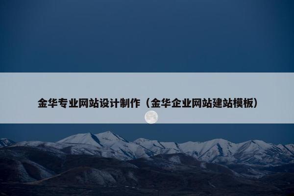 金华专业网站设计制作（金华企业网站建站模板）