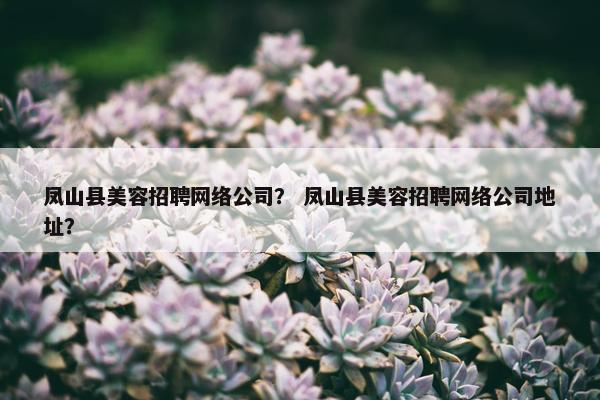 凤山县美容招聘网络公司？ 凤山县美容招聘网络公司地址？