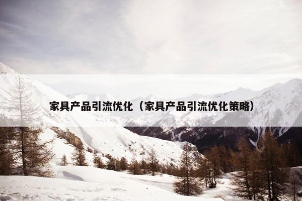 家具产品引流优化（家具产品引流优化策略）