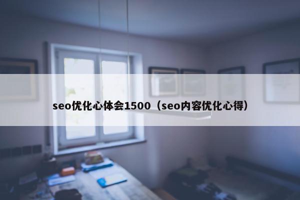 seo优化心体会1500（seo内容优化心得）