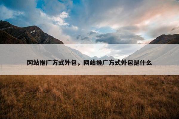 网站推广方式外包，网站推广方式外包是什么