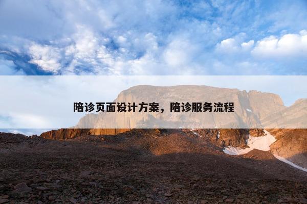 陪诊页面设计方案，陪诊服务流程