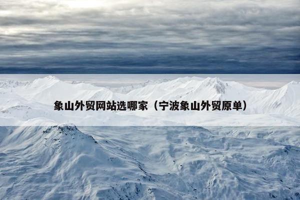 象山外贸网站选哪家（宁波象山外贸原单）
