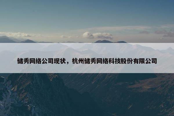 储秀网络公司现状，杭州储秀网络科技股份有限公司