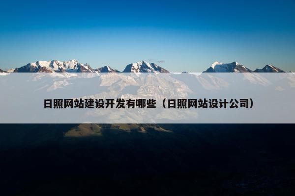 日照网站建设开发有哪些（日照网站设计公司）