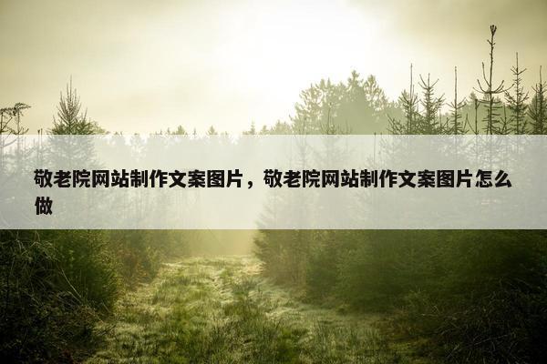 敬老院网站制作文案图片，敬老院网站制作文案图片怎么做