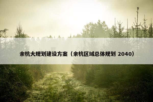 余杭大规划建设方案（余杭区域总体规划 2040）