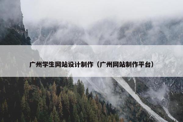 广州学生网站设计制作（广州网站制作平台）