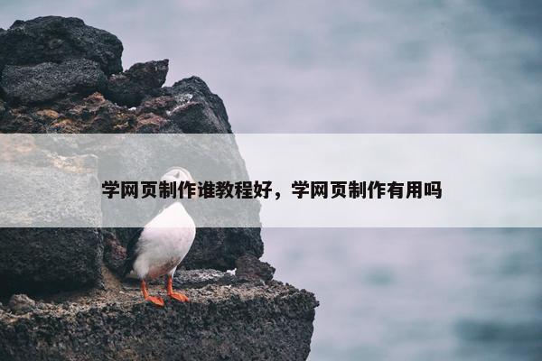 学网页制作谁教程好，学网页制作有用吗
