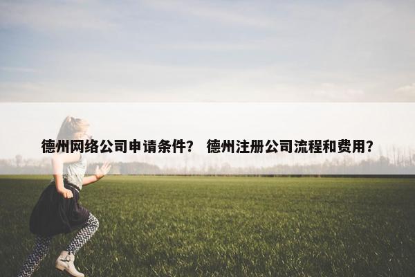 德州网络公司申请条件？ 德州注册公司流程和费用？