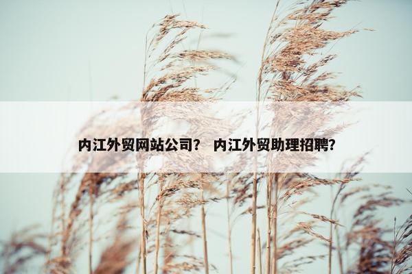 内江外贸网站公司？ 内江外贸助理招聘？
