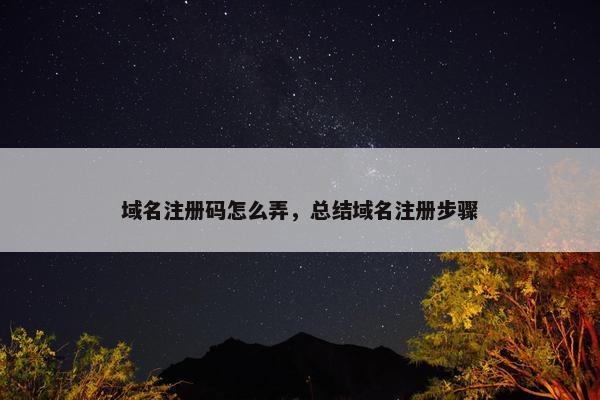 域名注册码怎么弄，总结域名注册步骤