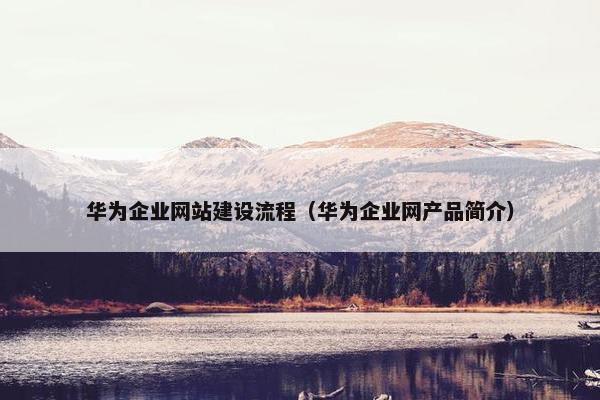 华为企业网站建设流程（华为企业网产品简介）