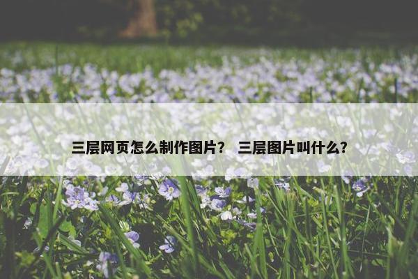 三层网页怎么制作图片？ 三层图片叫什么？