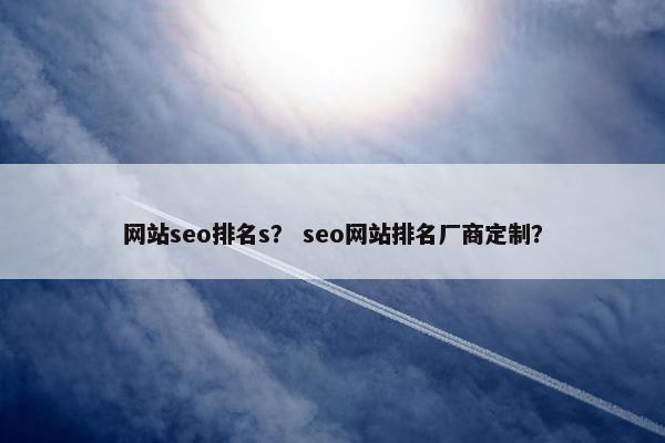 网站seo排名s？ seo网站排名厂商定制？