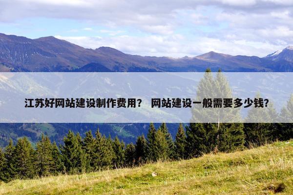 江苏好网站建设制作费用？ 网站建设一般需要多少钱？
