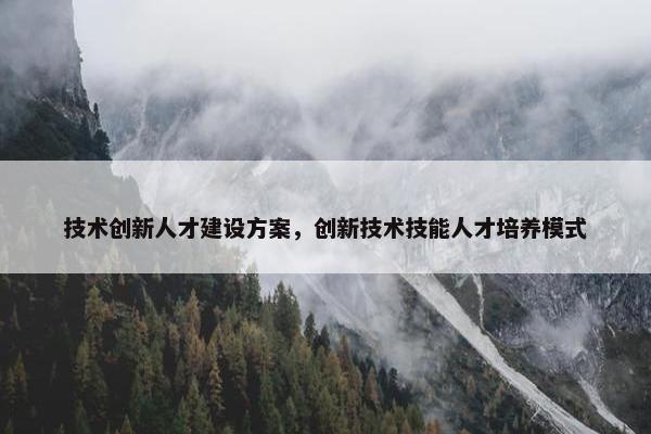 技术创新人才建设方案，创新技术技能人才培养模式