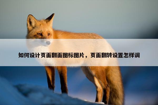 如何设计页面翻面图标图片，页面翻转设置怎样调