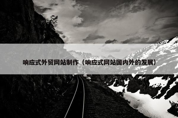 响应式外贸网站制作（响应式网站国内外的发展）