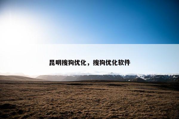 昆明搜狗优化，搜狗优化软件