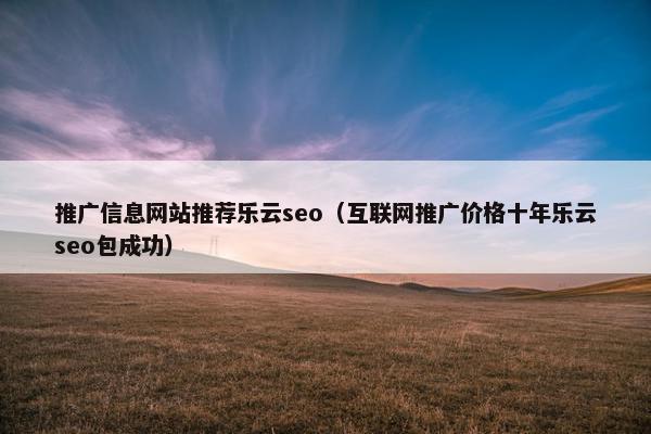 推广信息网站推荐乐云seo（互联网推广价格十年乐云seo包成功）