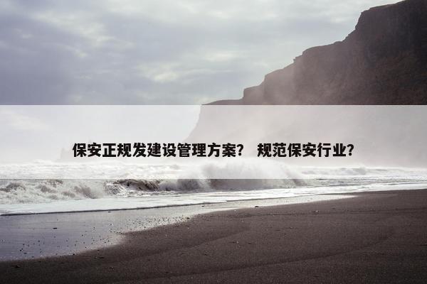 保安正规发建设管理方案？ 规范保安行业？
