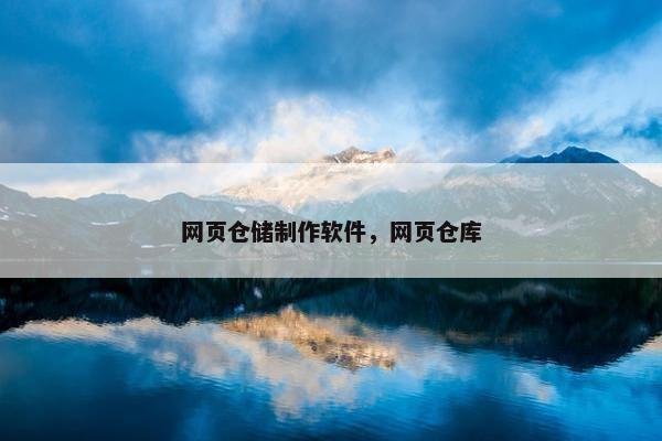 网页仓储制作软件，网页仓库