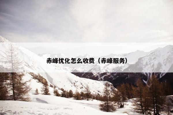 赤峰优化怎么收费（赤峰服务）