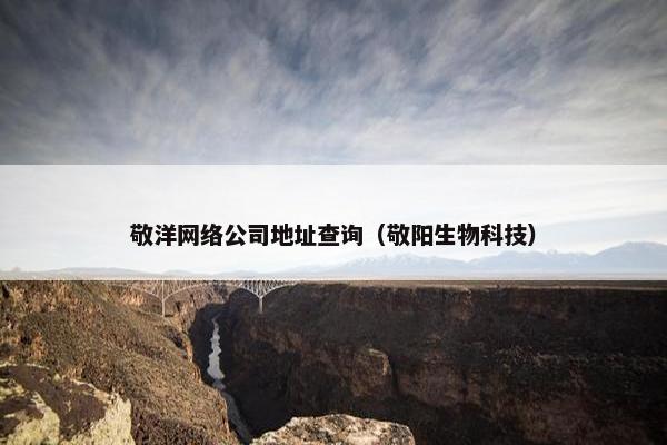 敬洋网络公司地址查询（敬阳生物科技）