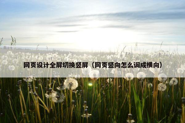 网页设计全屏切换竖屏（网页竖向怎么调成横向）