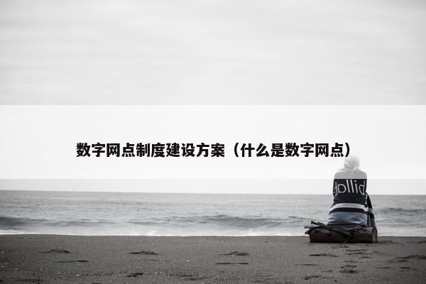 数字网点制度建设方案（什么是数字网点）