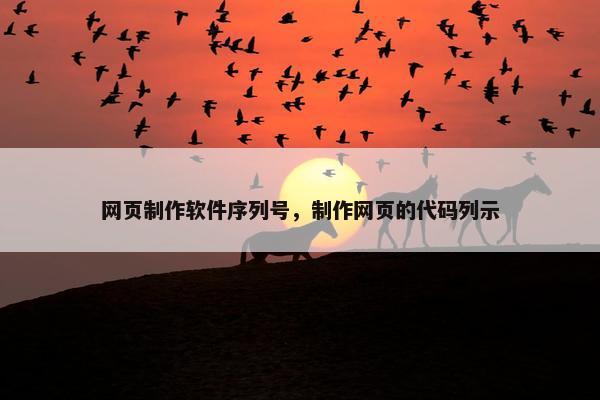 网页制作软件序列号，制作网页的代码列示