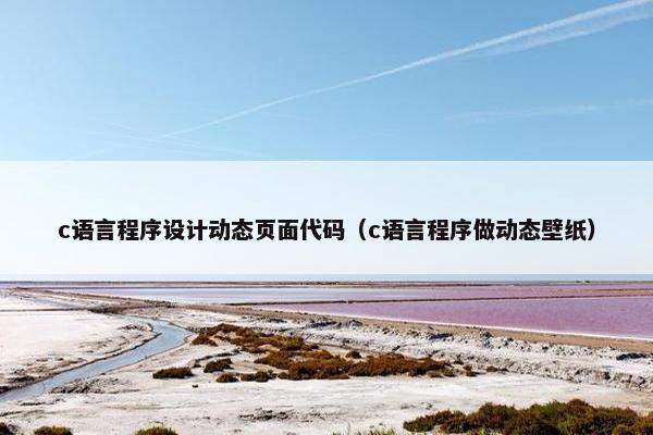 c语言程序设计动态页面代码（c语言程序做动态壁纸）