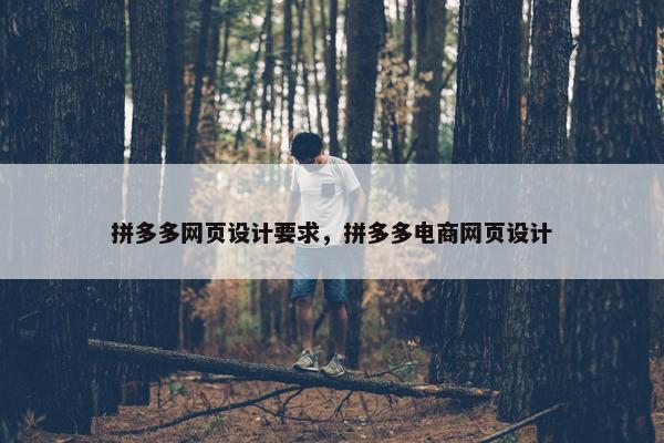 拼多多网页设计要求，拼多多电商网页设计