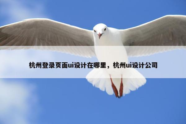 杭州登录页面ui设计在哪里，杭州ui设计公司