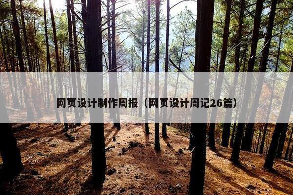 网页设计制作周报（网页设计周记26篇）