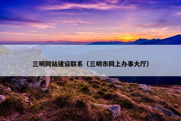 三明网站建设联系（三明市网上办事大厅）